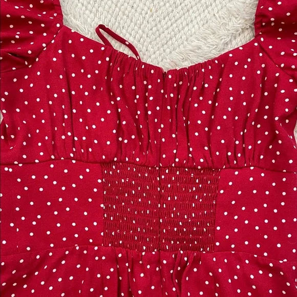 Reformation Teyana Red Polka Dot Dress - Picture 7 of 7